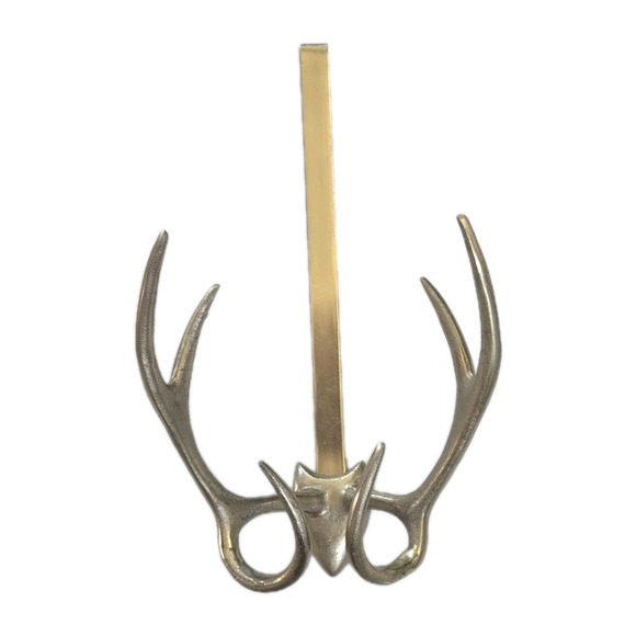 Mud Pie Other - Stag Deer Antler Lodge Wreath Hanger Brass Metal 18" x 9.75"
